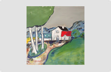 Cottage in the Mountains - Painting by Barry McCullough